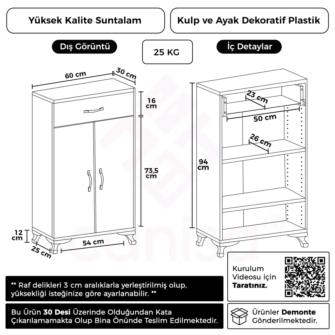 Manex Çok Amaçlı Çekmeceli Dolap Mutfak & Hol & Banyo & Balkon