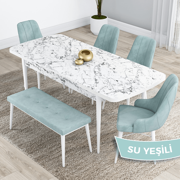 su yeşili sandalye beyaz ayak