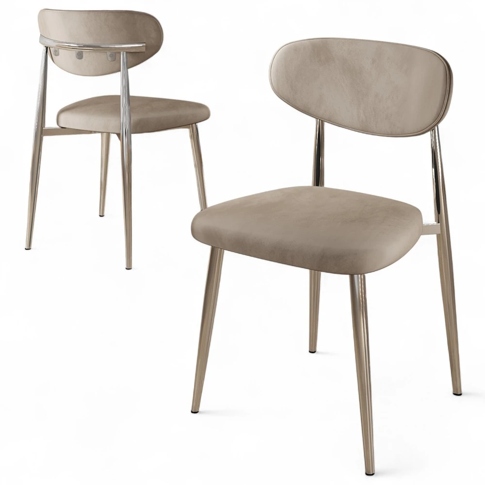 Cappucino Sandalye Krom Ayak