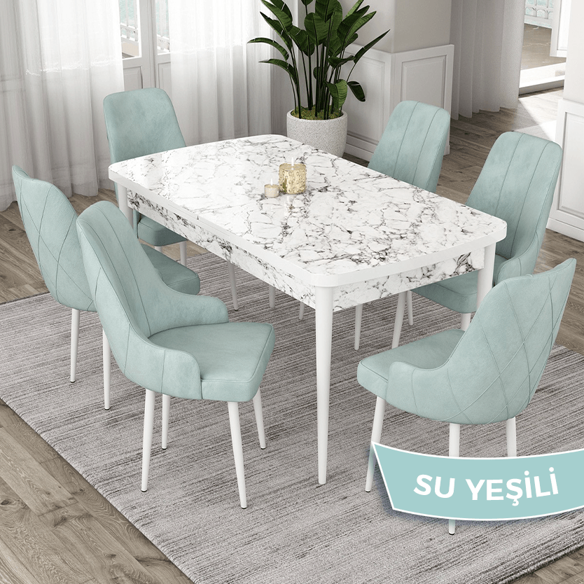 sandalye su yeşili ayaklar beyaz