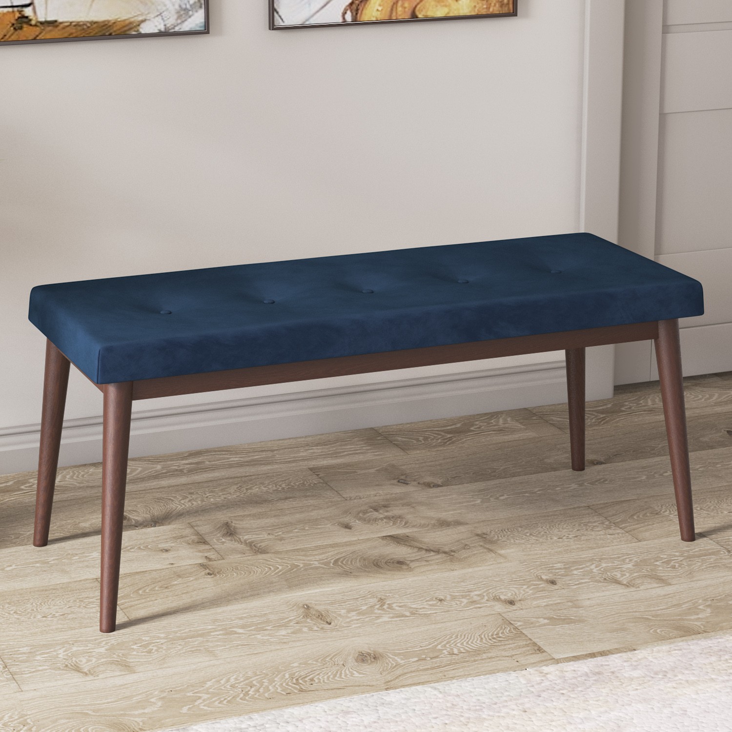 Noa Serisi 80x132 Mdf Açılabilir Gümüş Halka Beyaz Masa Ceviz Ayak Masa Takımı Ve 4 Sandalye Ve 1 Bench