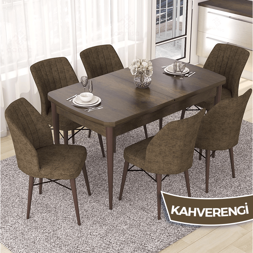 masa barok sandalyeler kahverengi