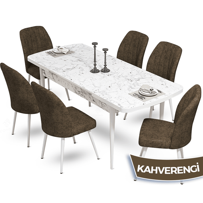 masa barok sandalyeler kahverengi