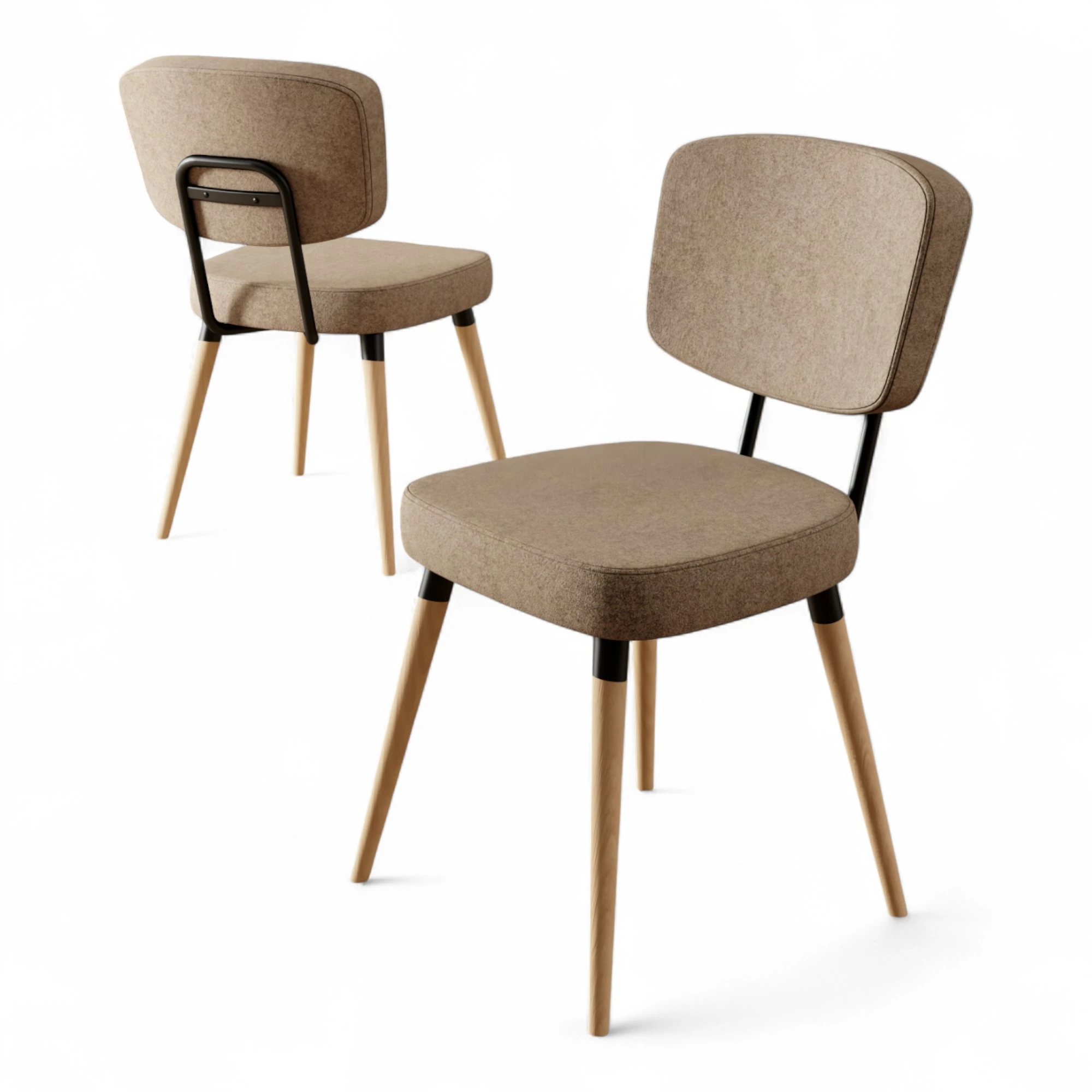 Cappucino Sandalye Doğal Ahşap Ayak.