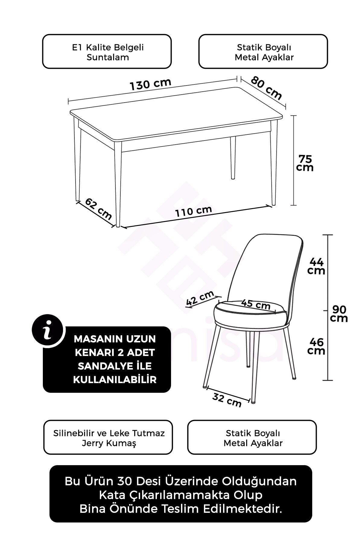 Pir Serisi 80x130 Sabit Siyah Mermer Desen Masa Kahve Ayak Masa Takımı Ve 4 Sandalye