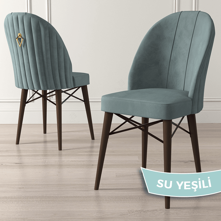 Elf Serisi 80x132 Açılabilir Barok Ahşap Desen Masa Takımı ve 6 Sandalye