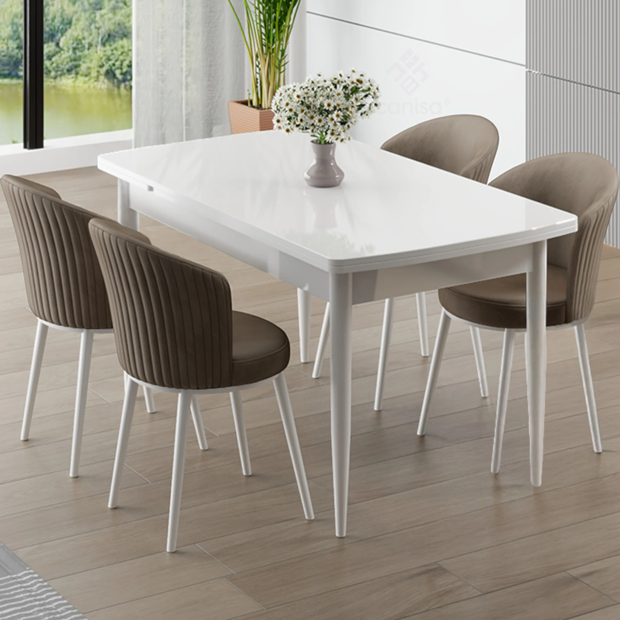 Beyaz Masa Cappucino Sandalye