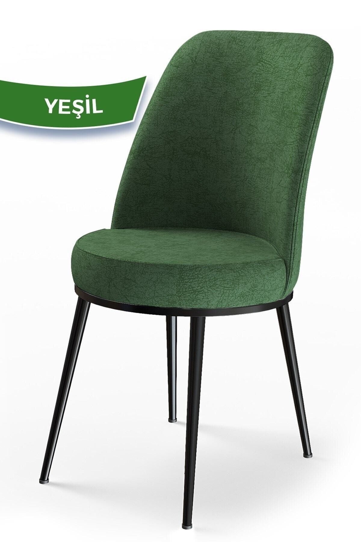 Tor Serisi 90x90 Yuvarlak Sabit Siyah Mermer Desen Masa Takımı Ve 4 Sandalye
