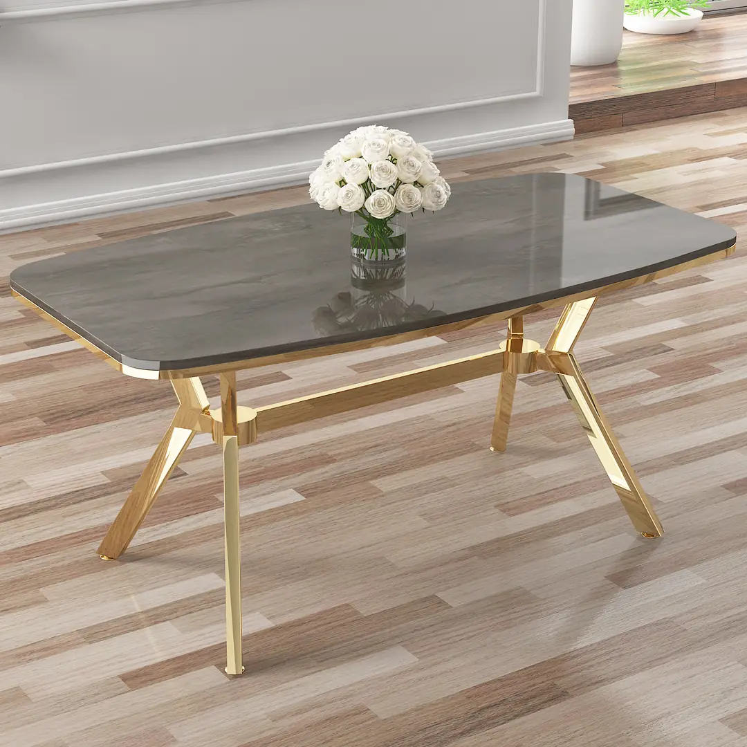 Lena Serisi 90x160 Lak Panel Antrasit İroni Gold Kaplama Ayaklı