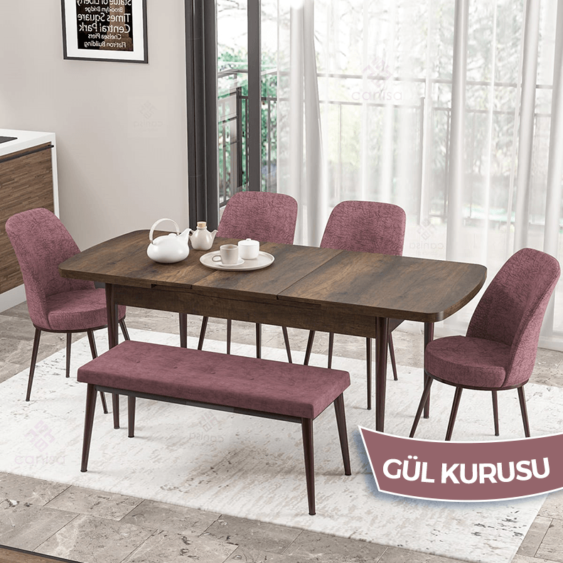 barok 4 gülkurusu sandalye 1 gülkurusu bench