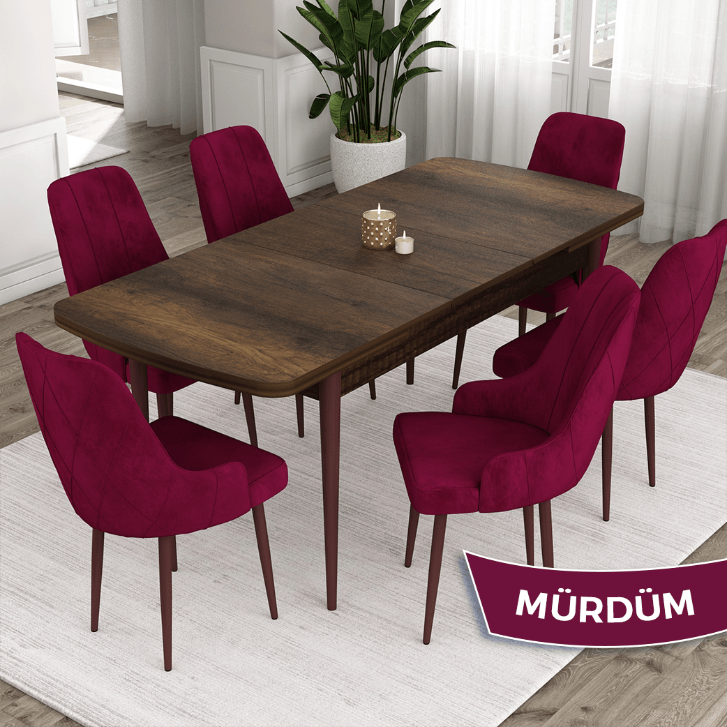 Sandalye MürdümMasa Barok Ahşap Desen