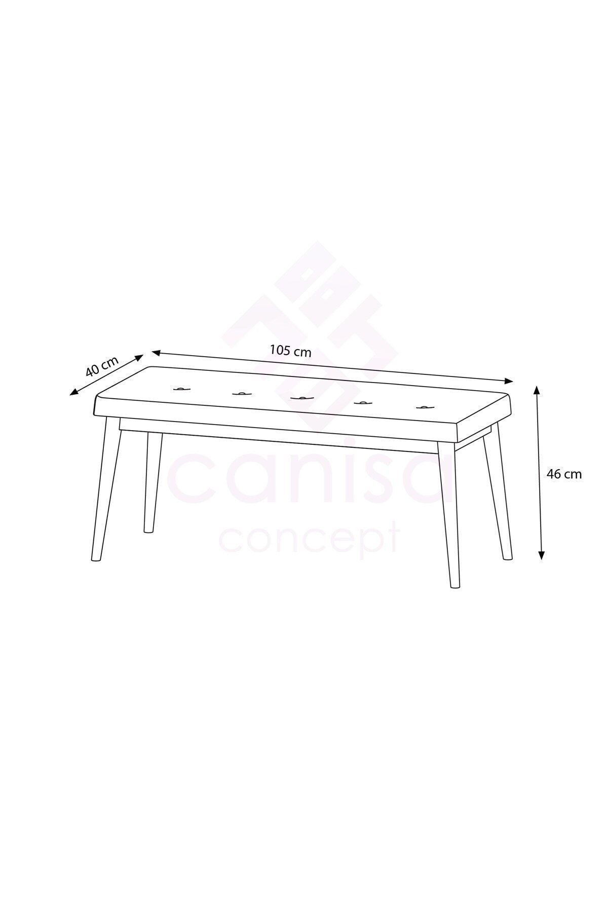 Pera Serisi Bench , Geniş Oturma Alanlı , 1. Sınıf Kumaş , Gülkurusu Bench , Beyaz Gürgen Ayak