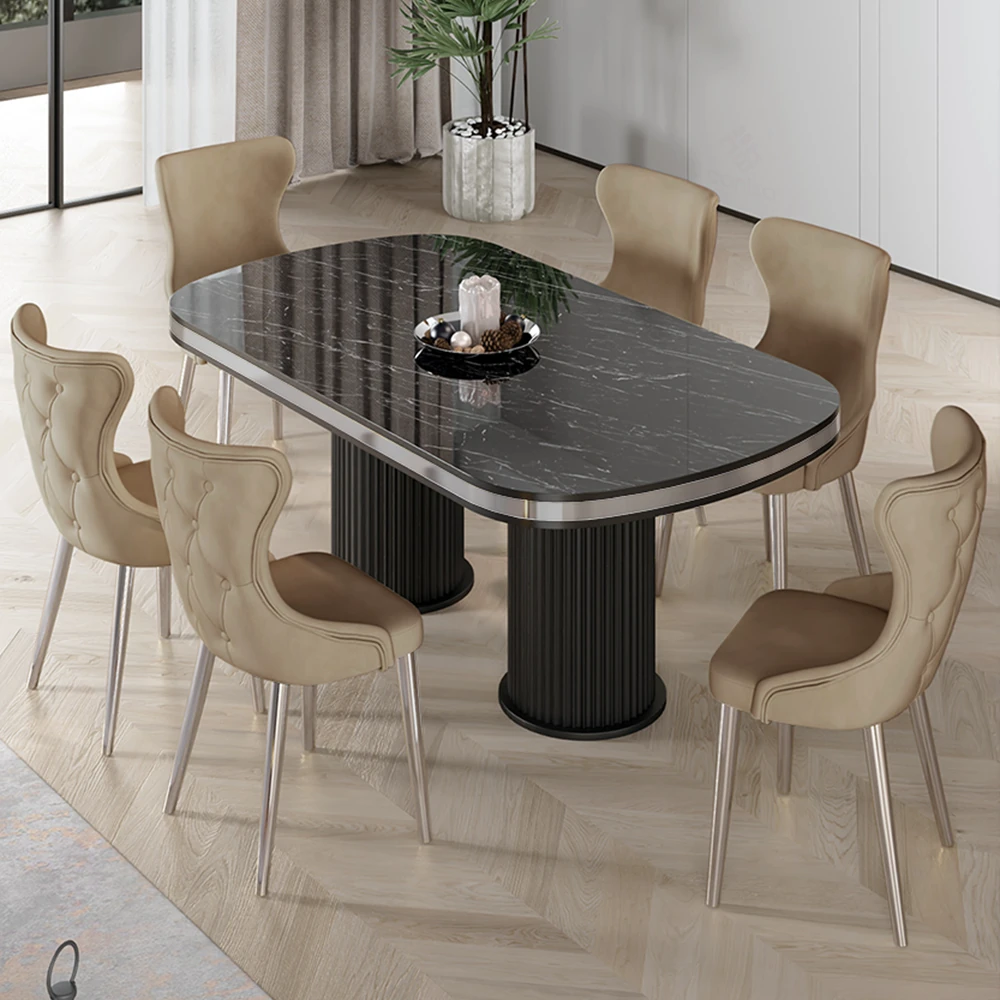 Galya Serisi Lak Panel 90x168 Sabit Sonata Mutfak Masa Takımı 6 Sandalye