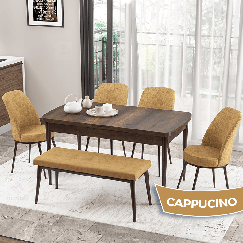masa barok sandalye ve bench cappuci̇no
