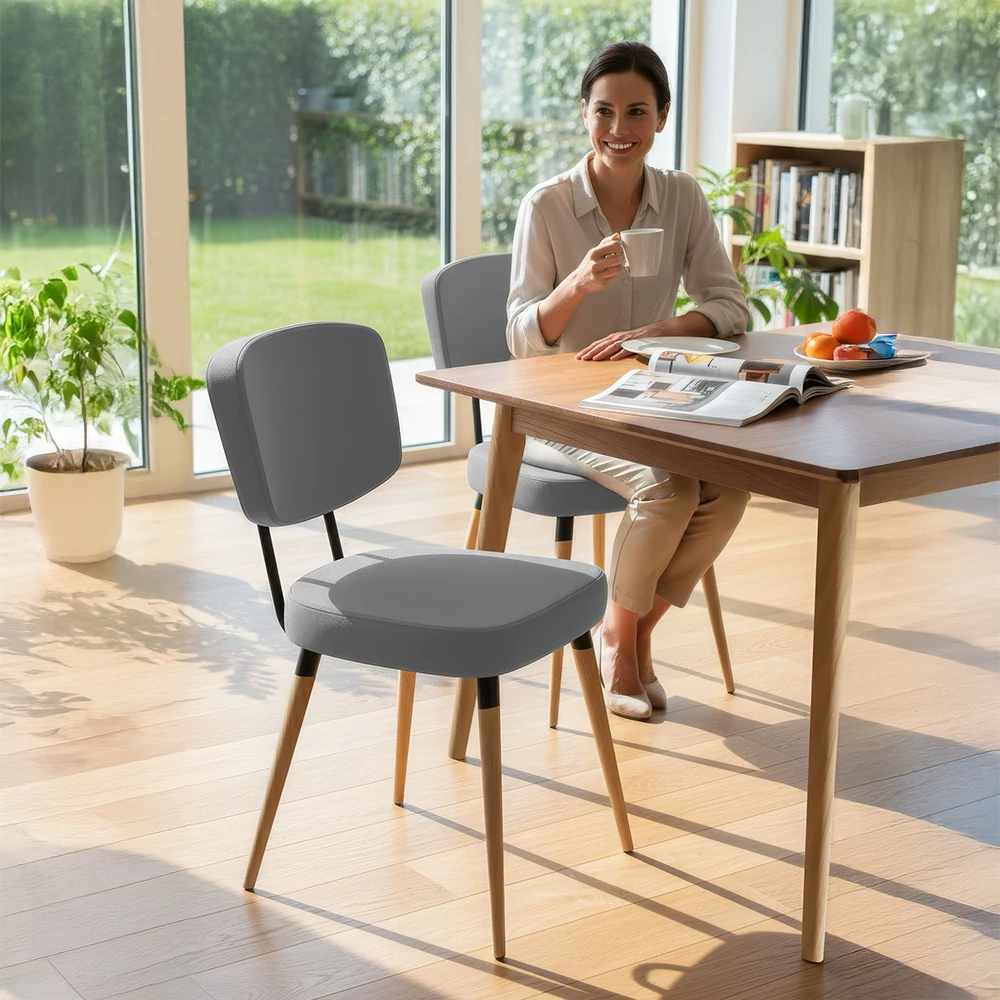 Nubba Serisi 4 adet Mutfak Sandalyesi Gürgen Doğal Ahşap Ayak Siyah Detay