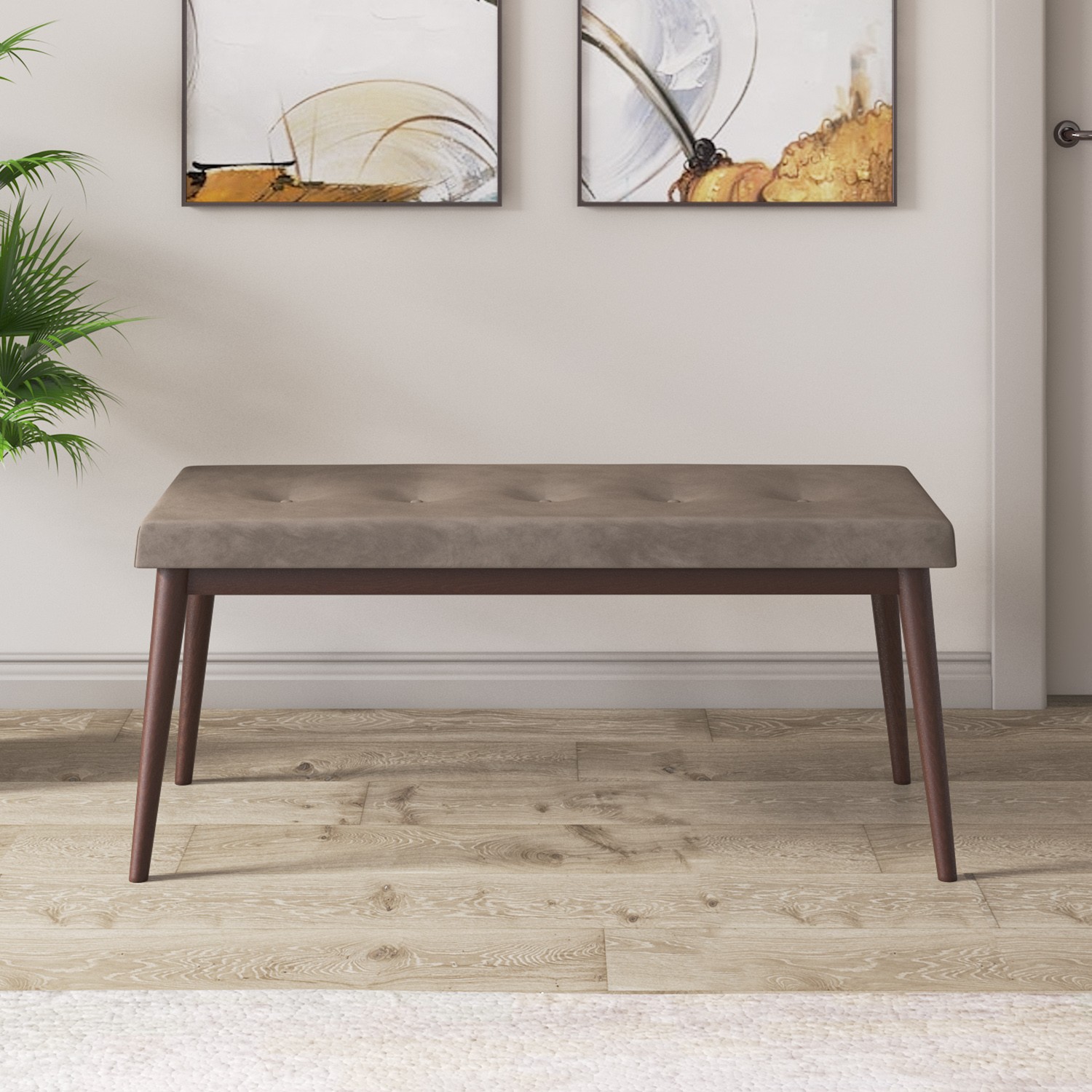 Are Serisi 80x132 Mdf Açılabilir Gold Halka Barok Ahşap Desen Masa Takımı 4 Sandalye Ve 1 Bench