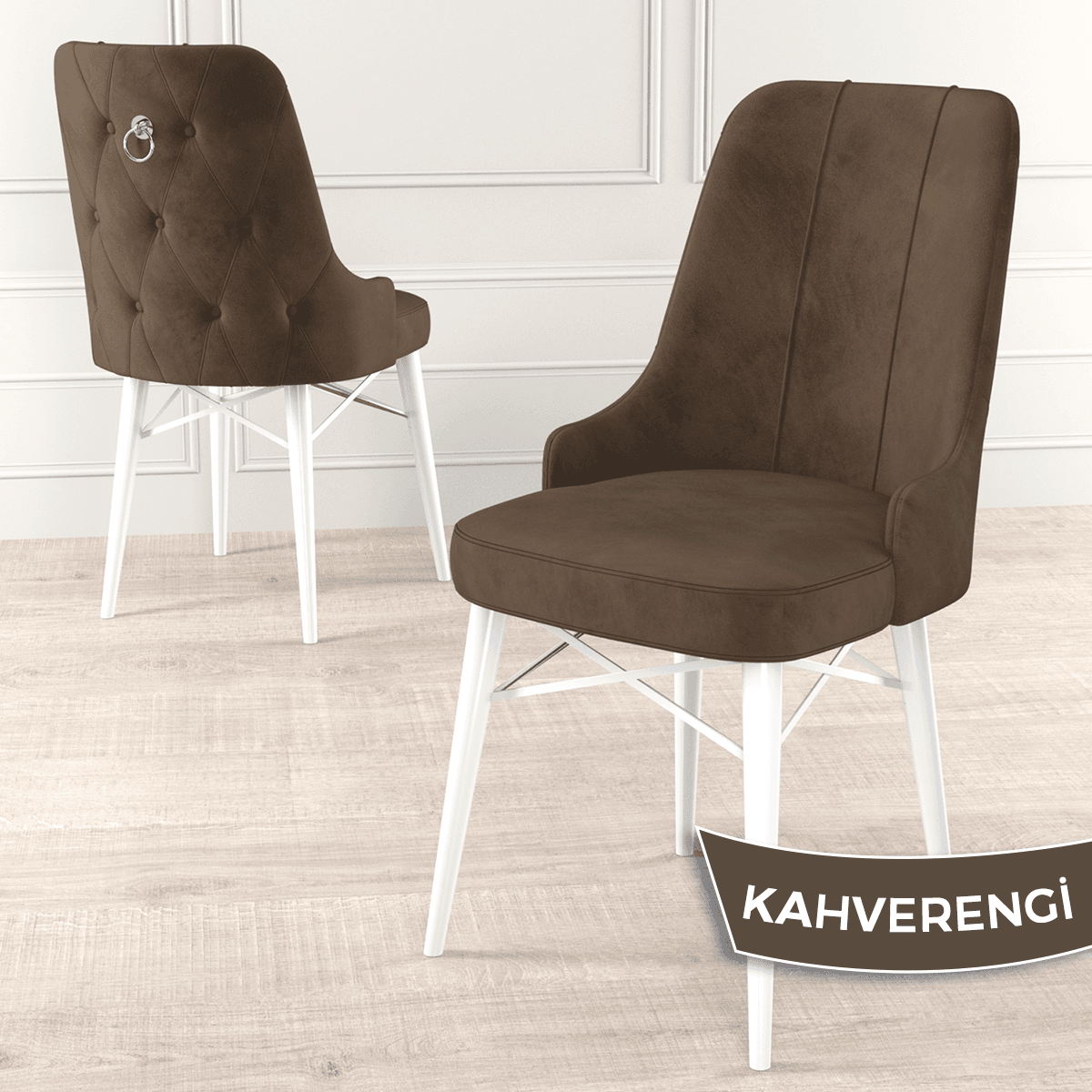 Are Serisi 80x132 Mdf Açılabilir Gümüş Halka Beyaz Mermer Desen Masa Takımı Ve 4 Sandalye