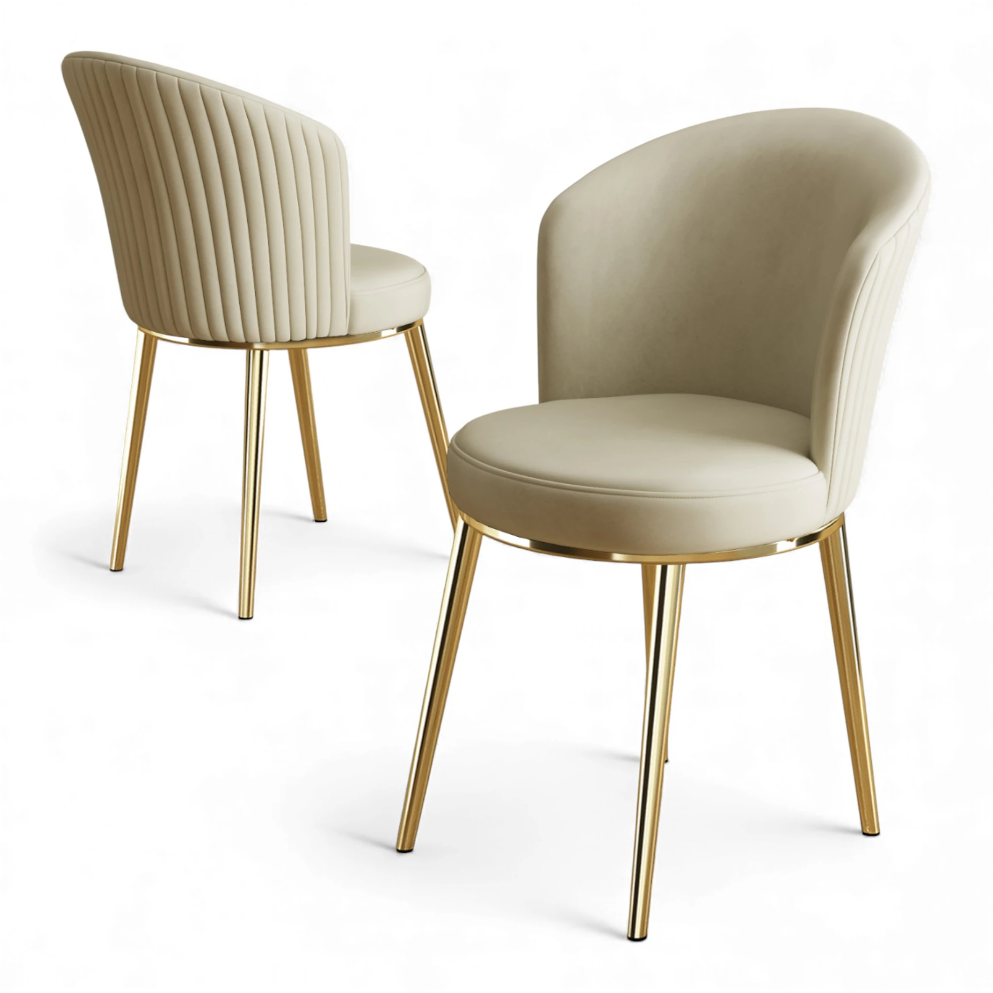 Risa Serisi 6 Adet Mutfak Sandalyesi Gold Kaplama Metal Ayak 1. Sınıf Babyface Kumaş