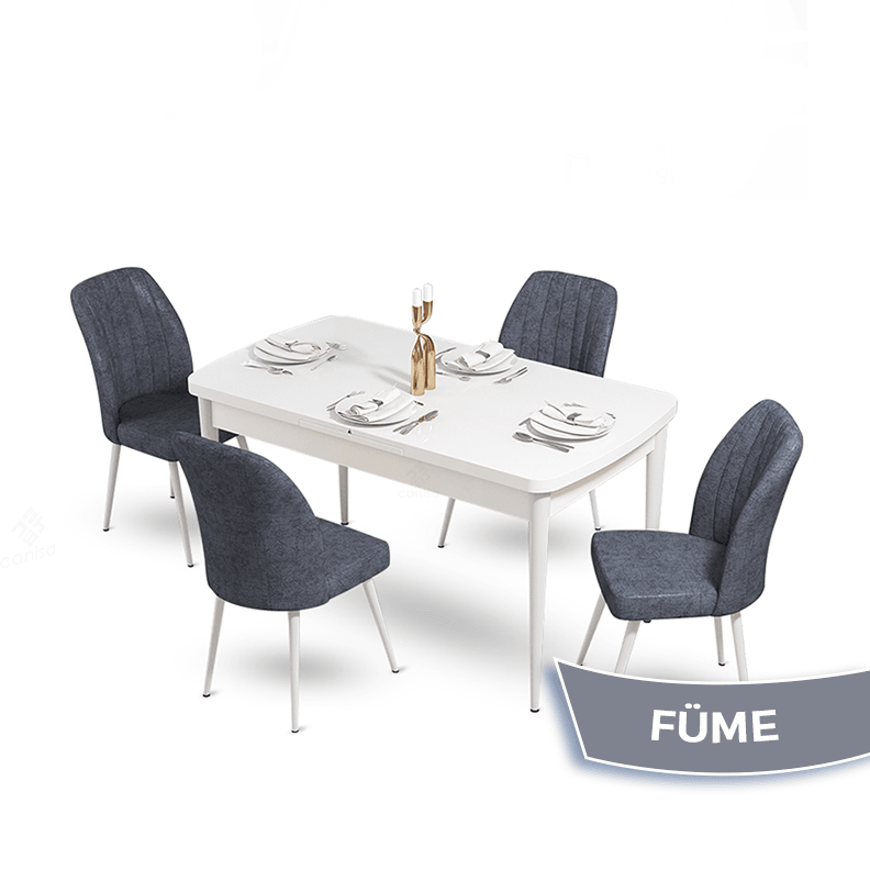Beyaz Masa füme Sandalye