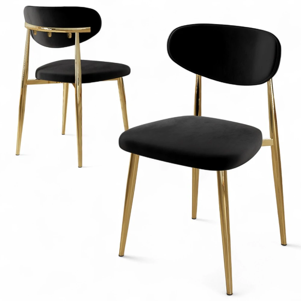 Siyah Sandalye Gold Ayak