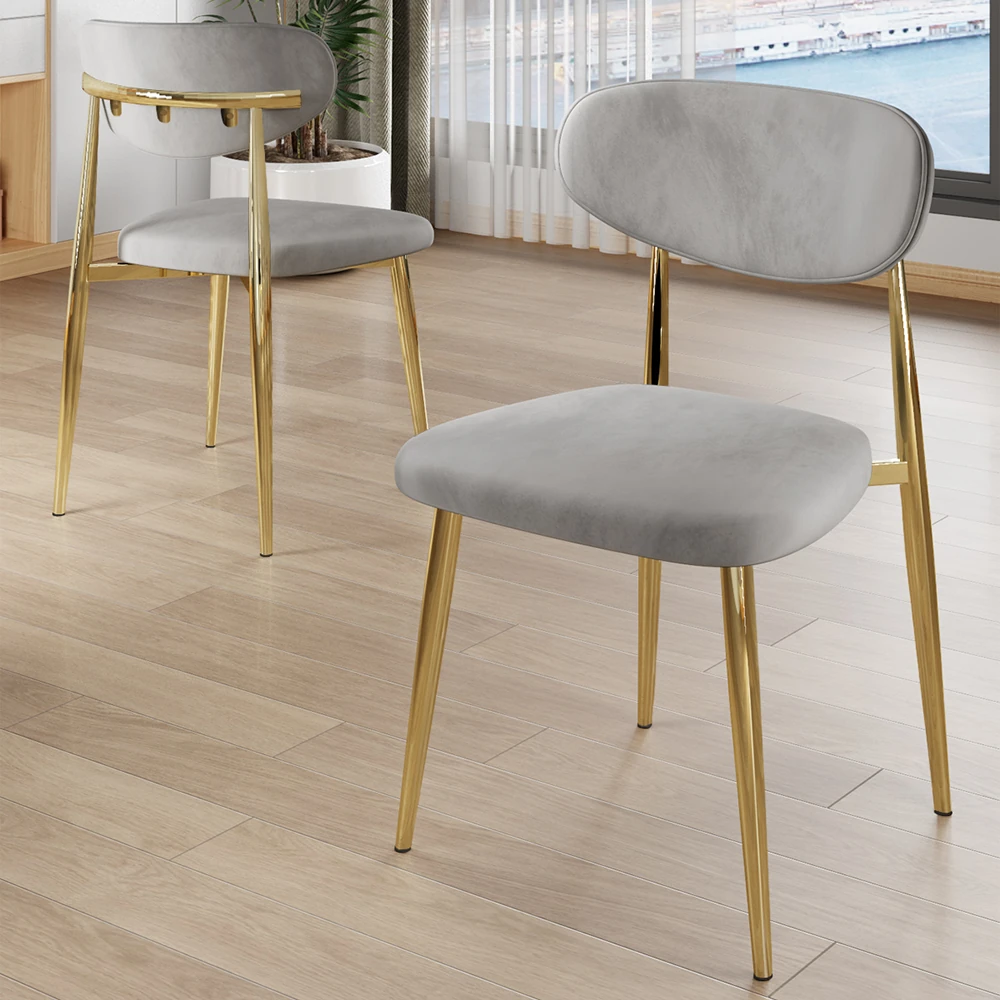 Olya Serisi 90x168 Lak Panel Hazar Masa Takımı Gold Ayaklı 6 Sandalye