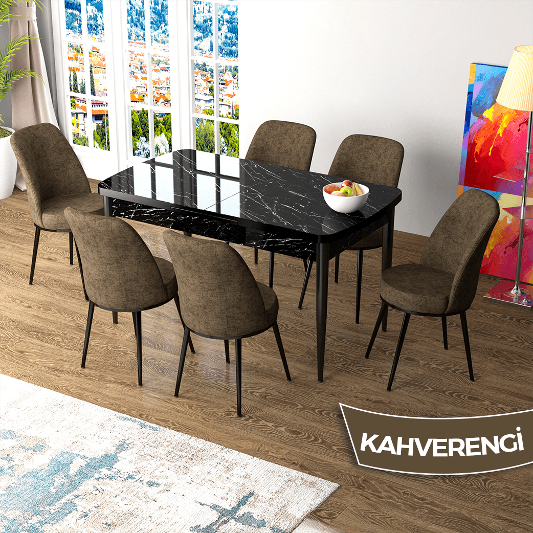 masa si̇yah sandalyeler kahverengi̇