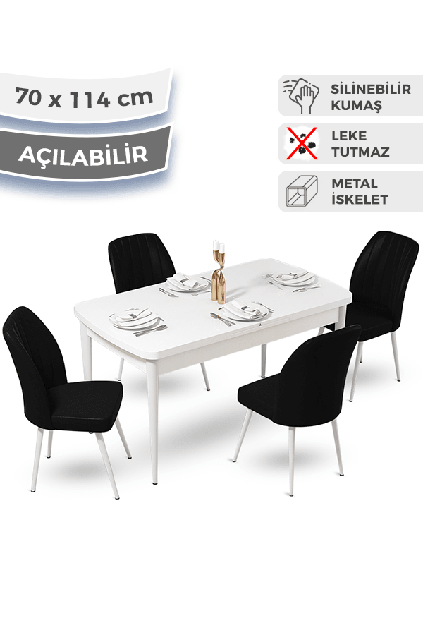 antrasit Sandalye Beyaz Masa