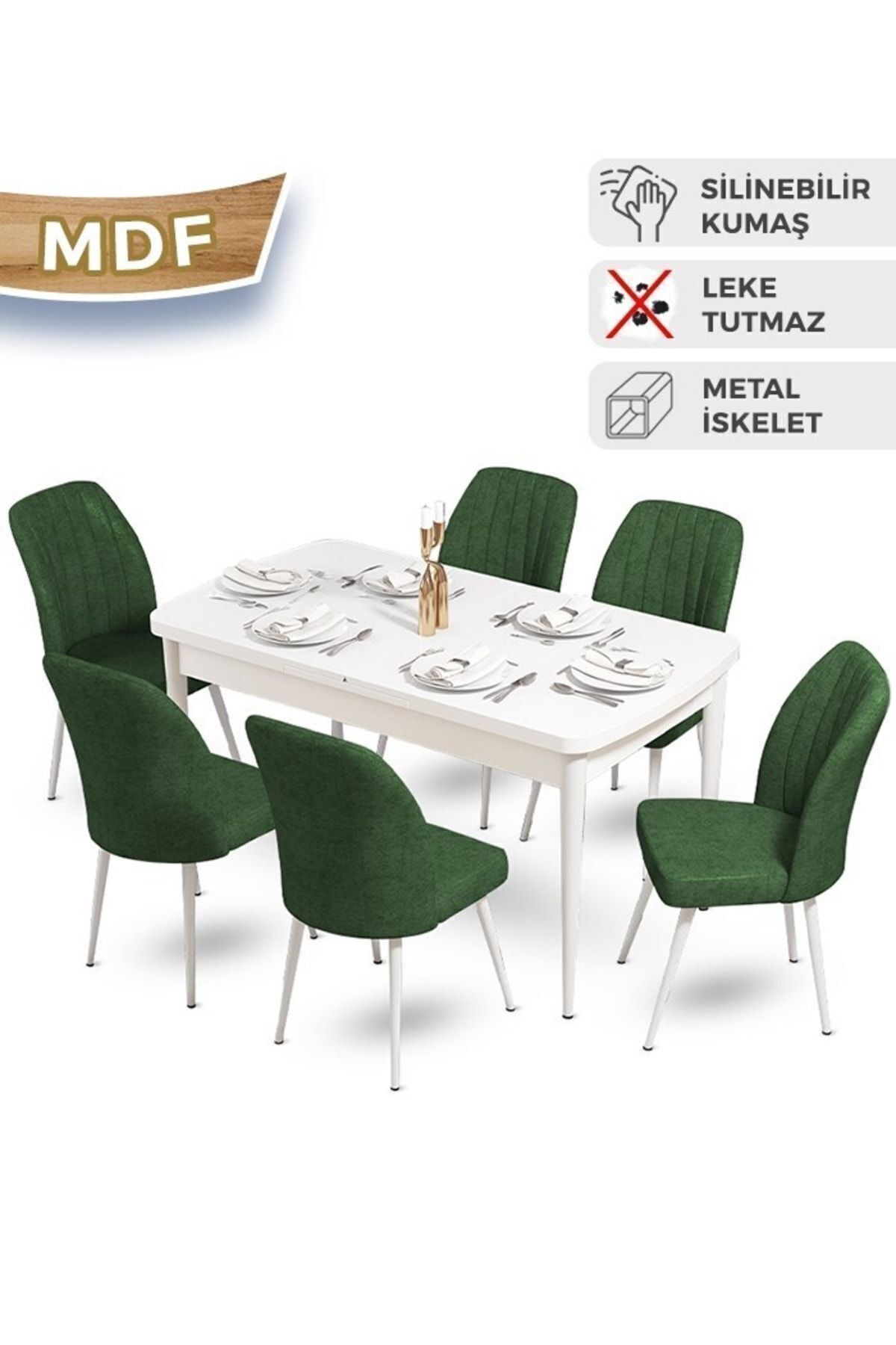 masa barok sandalyeler haki yeşili