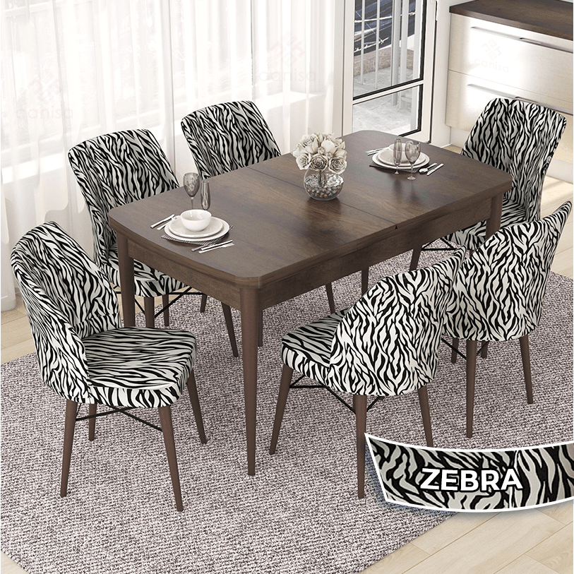 masa barok sandalyeler zebra