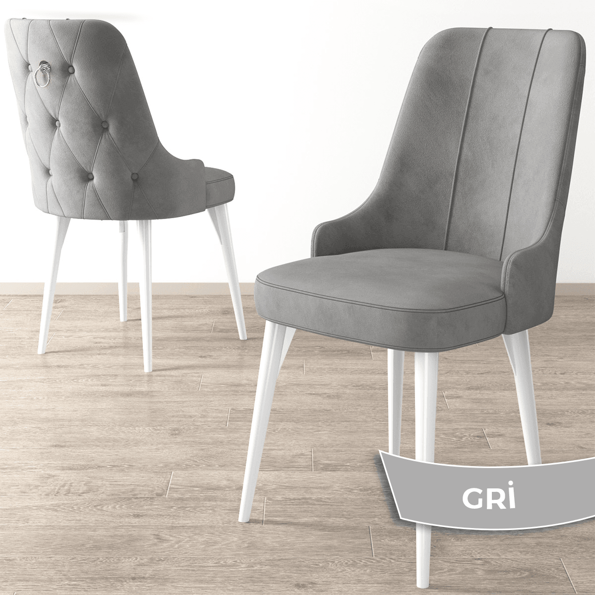 Noa Serisi 80x132 Mdf Açılabilir Gümüş Halka Beyaz Mermer Desen Masa Takımı Ve 6 Sandalye