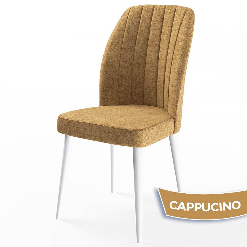 Rio Serisi 80x132 Mdf Açılabilir Beyaz Mermer Desen Masa Takımı Ve 4 Sandalye