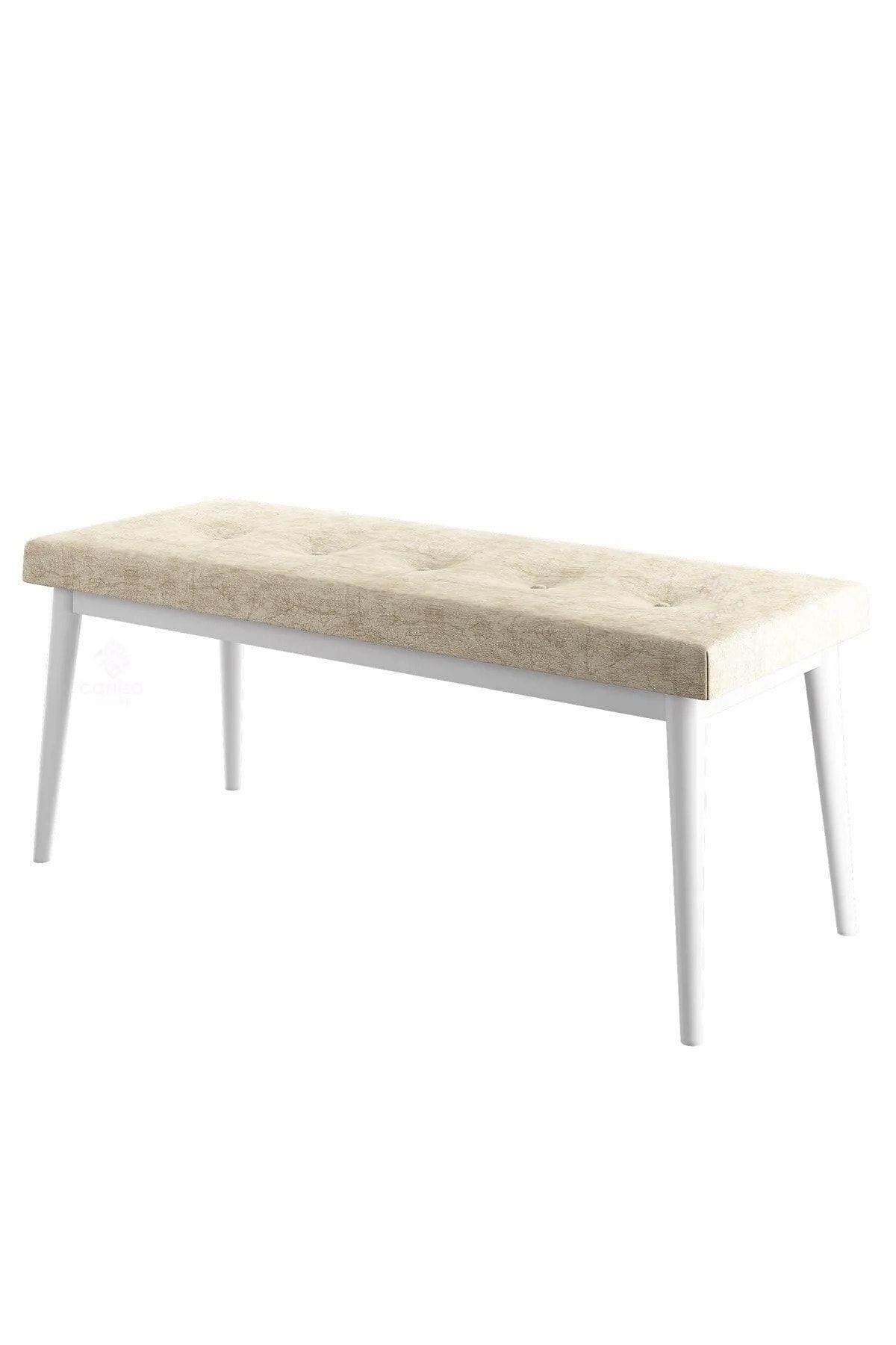 Pera Serisi Bench,gürgen Tam Isleket 1.sınıf Kumaş / Krem-beyaz