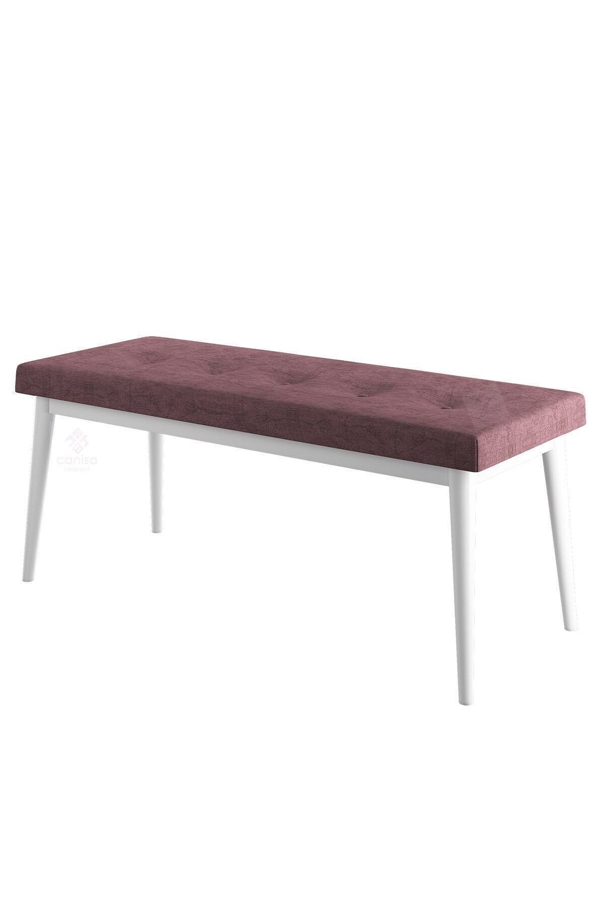 Pera Serisi Bench , Geniş Oturma Alanlı , 1. Sınıf Kumaş , Gülkurusu Bench , Beyaz Gürgen Ayak