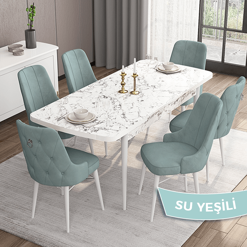 su yeşili sandalye beyaz ayak