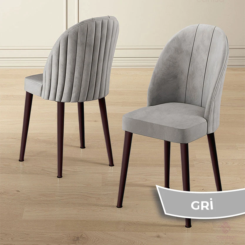 Kaye Serisi Mdf 90x168 Traverten Mutfak Masası Takımı 6 Sandalye