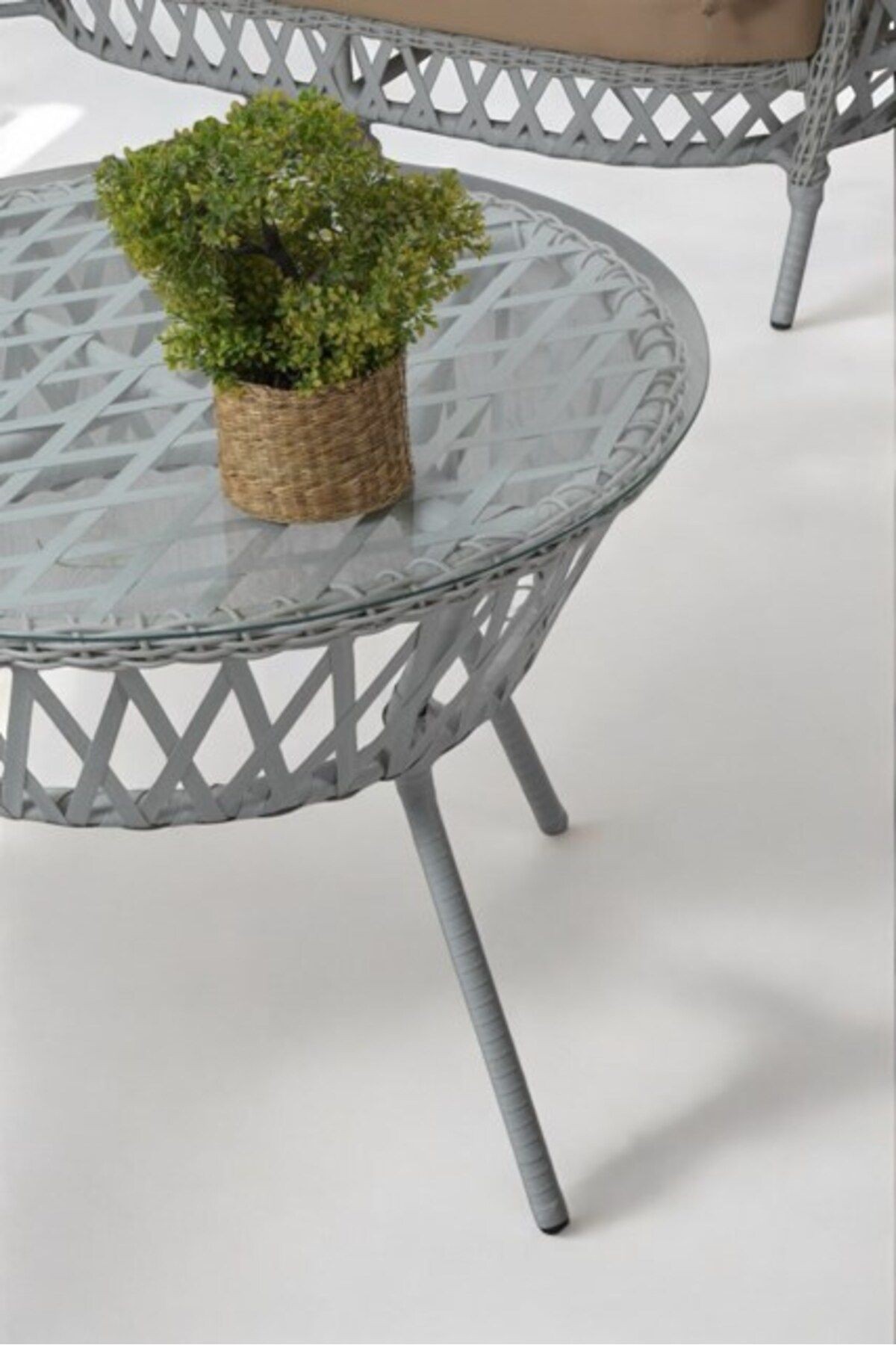 Viola Serisi 1. Sınıf Gri Rattan Gri Minder Bahçe Takımı, Balkon Takımı