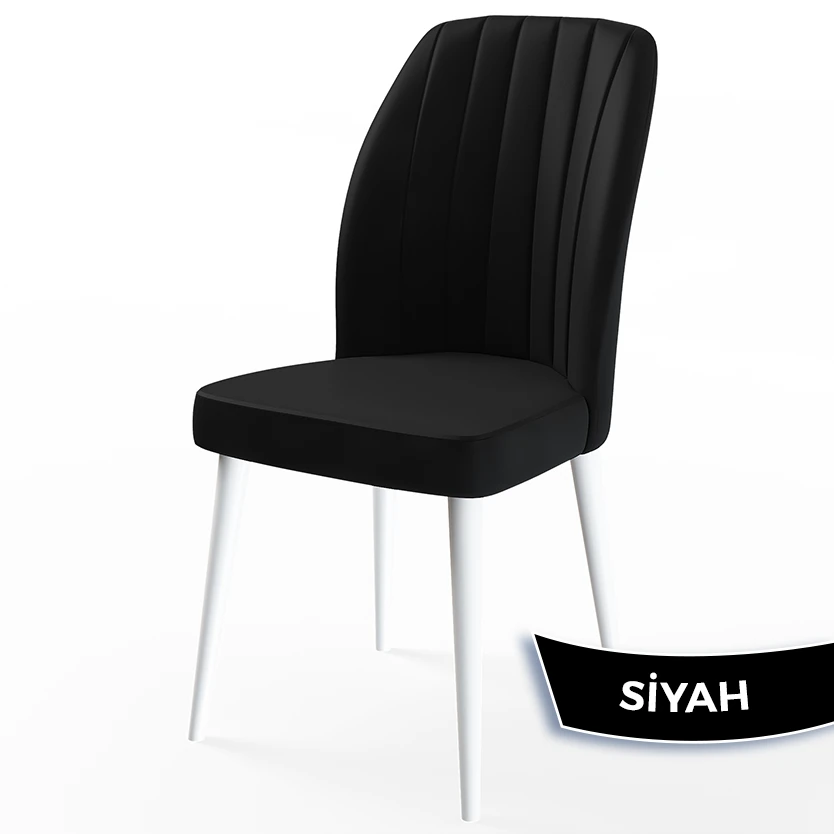 Rio Serisi 80x132 Mdf Açılabilir Beyaz Mermer Desen Masa Takımı Ve 8 Sandalye