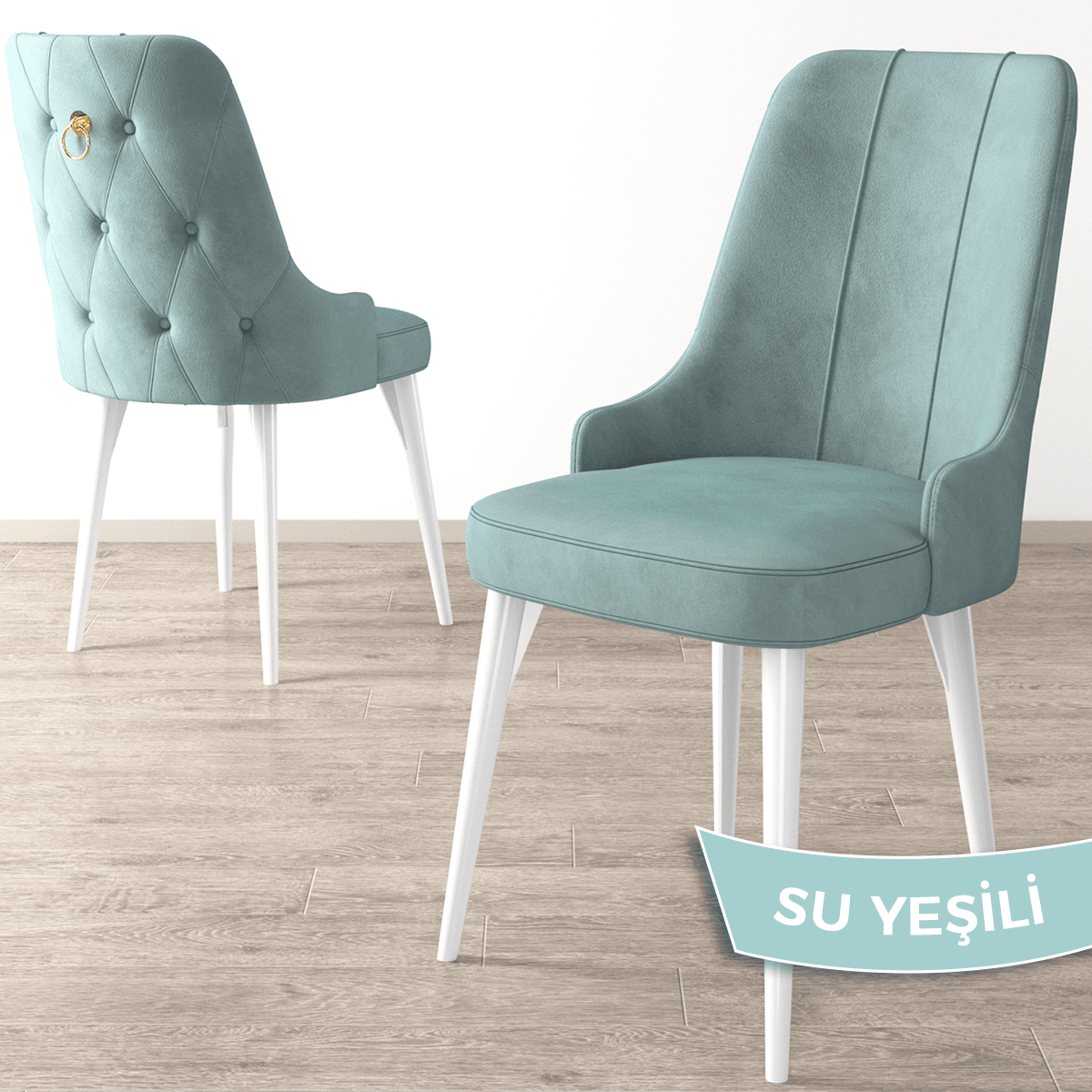 Noa Serisi 80x132 Mdf Açılabilir Gold Halka Beyaz Masa Takımı 4 Sandalye Ve 1 Bench