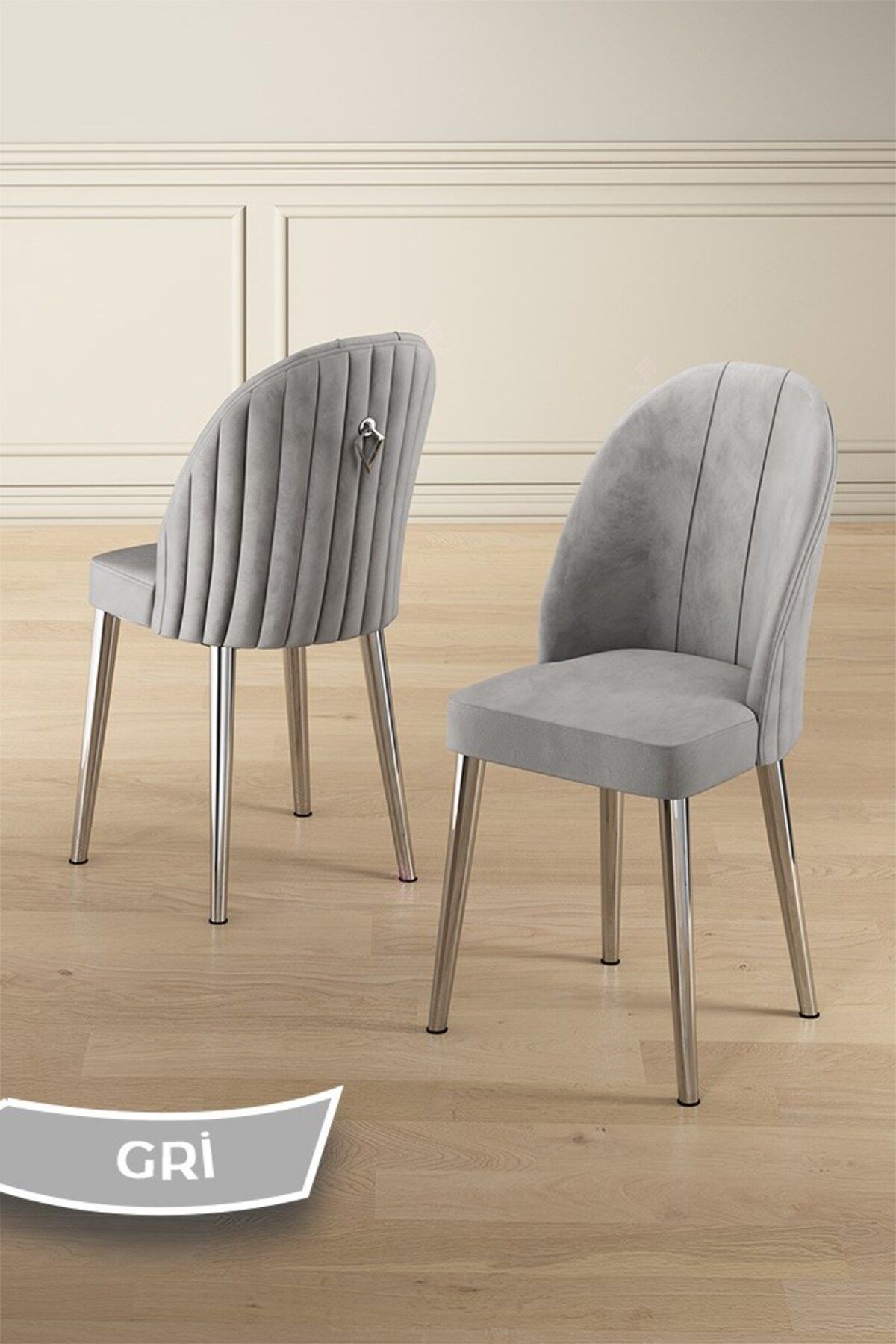 Sim Serisi 89x150 Açılabilir Lak Panel Sonata Masa ve 6 Sandalye Krom Kaplama Ayak
