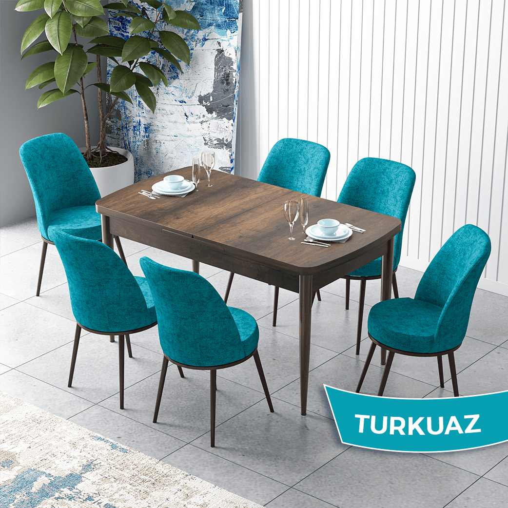 masa barok sandalyeler turkuaz