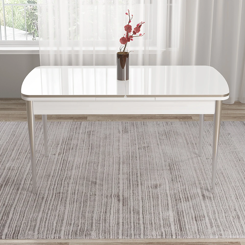 Beyaz Masa Krom Detay