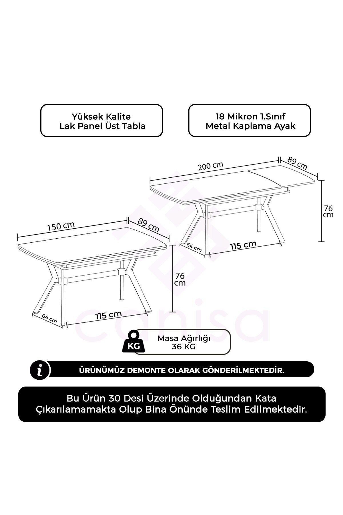 Beyaz Mermer Desen 89x150 Açılabilir Lak Panel Yemek Masası Krom Ayak