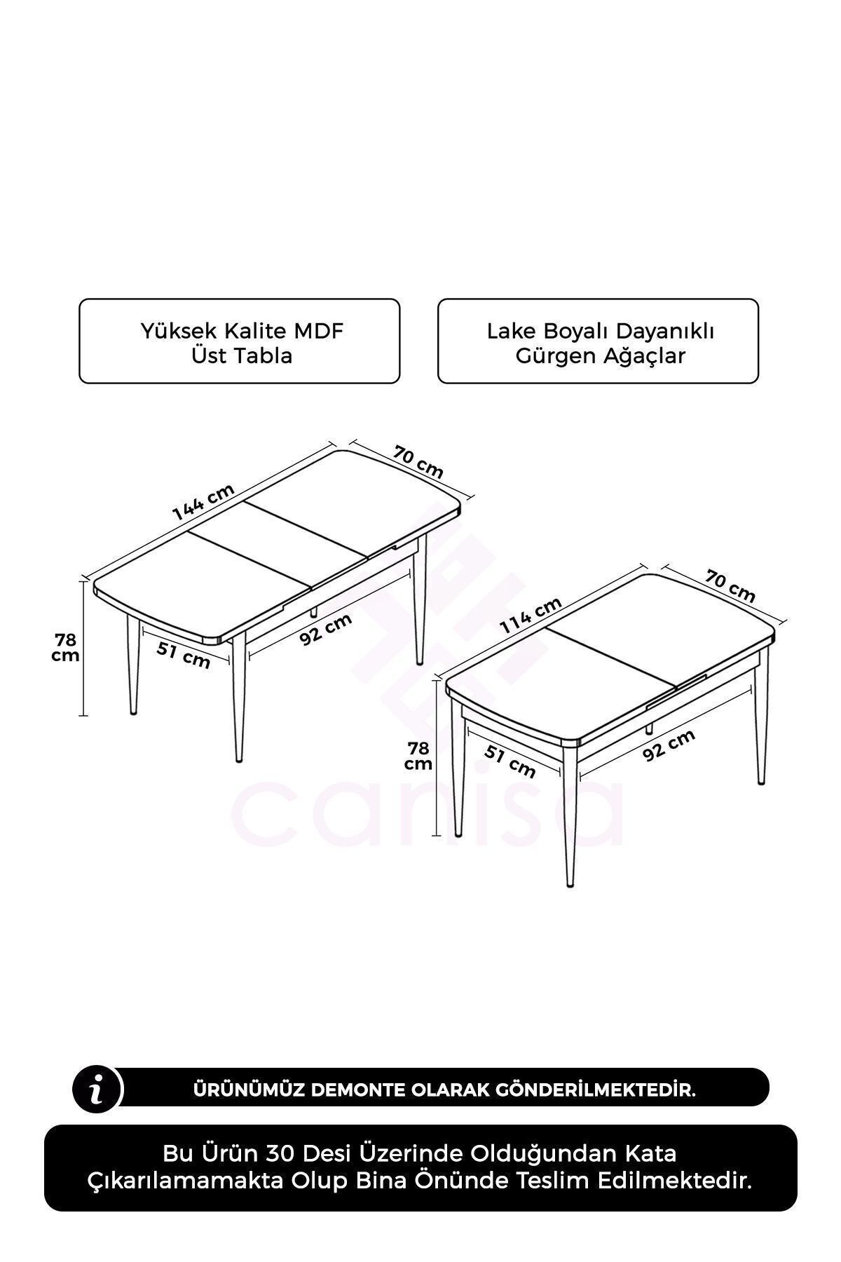 Nef Serisi 70x114 Açılabilir Mdf Mutfak Masası