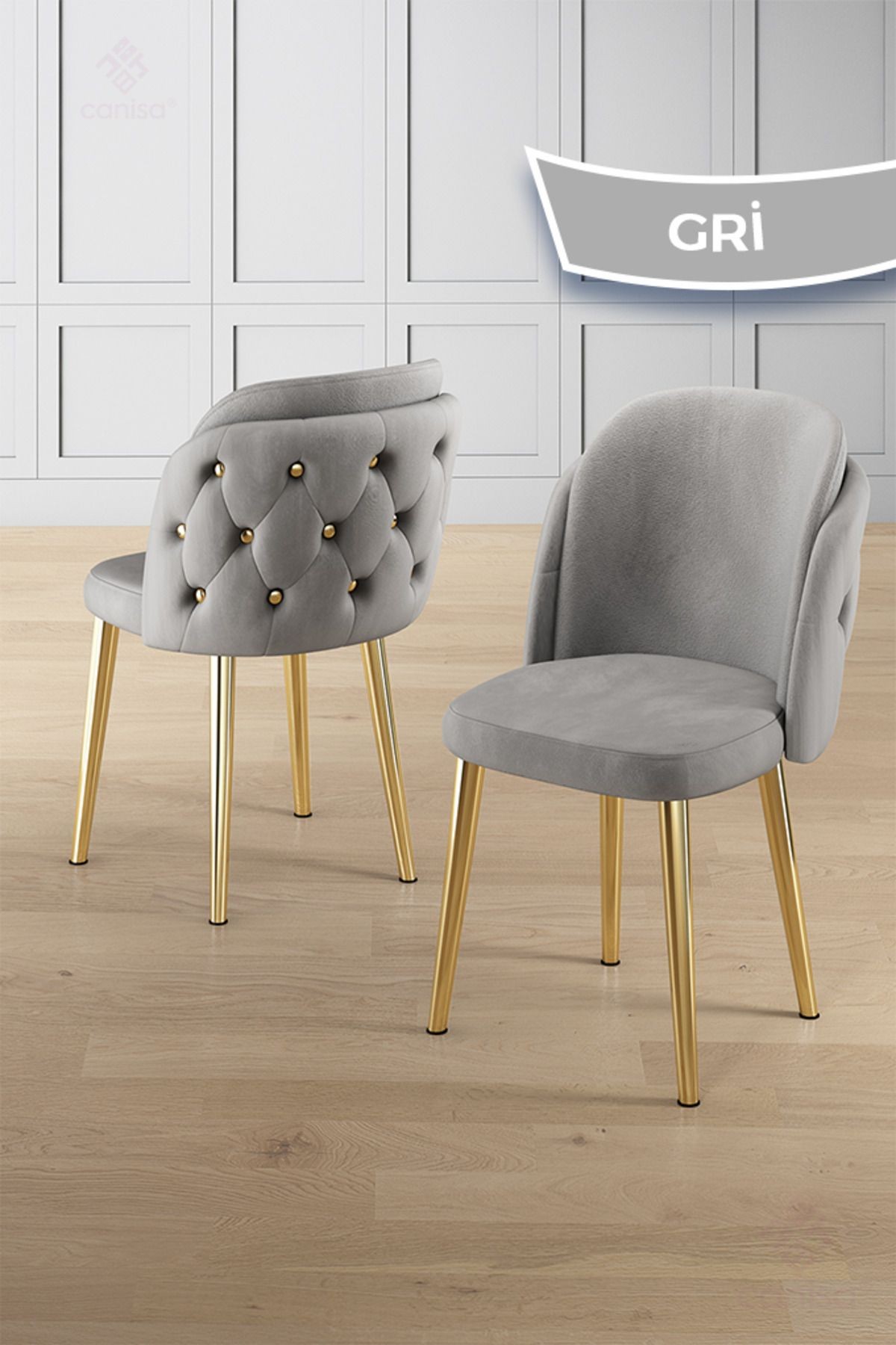 Zae Serisi 90x168 Lak Panel Sonata Masa ve 6 Sandalye Gold Kaplama Ayak