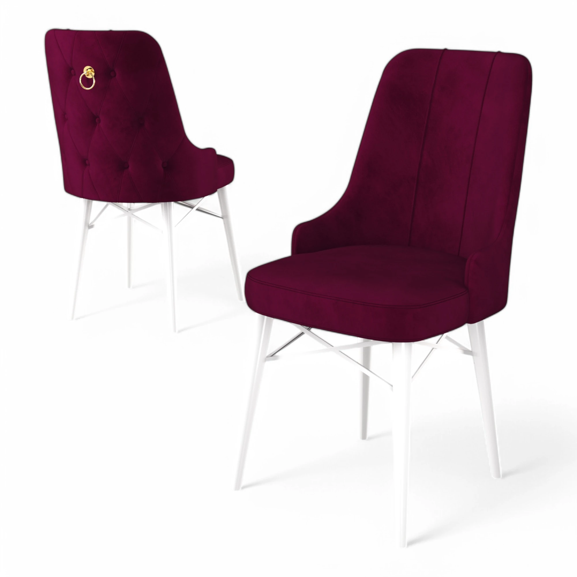 Mürdüm Sandalye / Beyaz Ayak