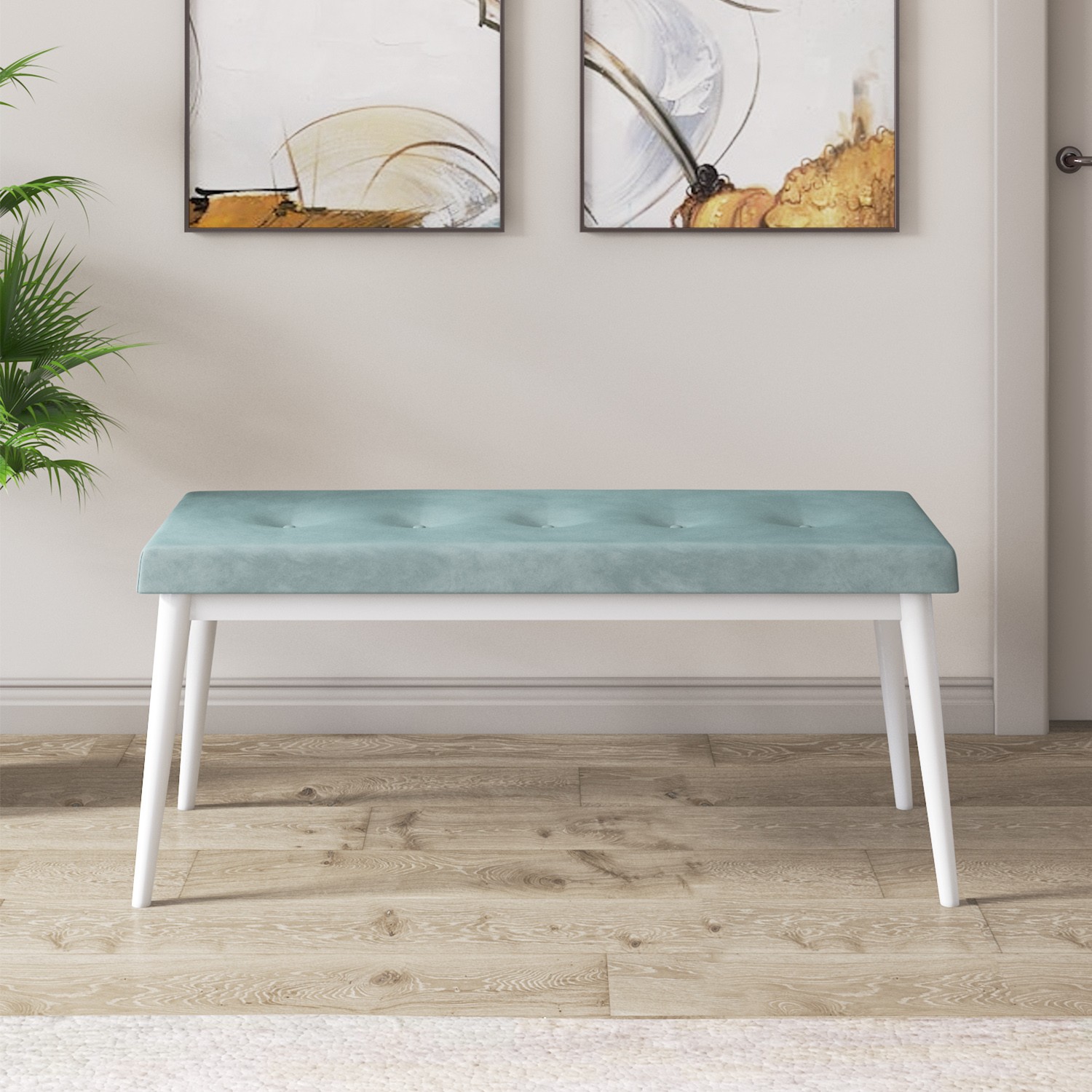 Noa Serisi 80x132 Mdf Açılabilir Gold Halka Beyaz Masa Takımı 4 Sandalye Ve 1 Bench