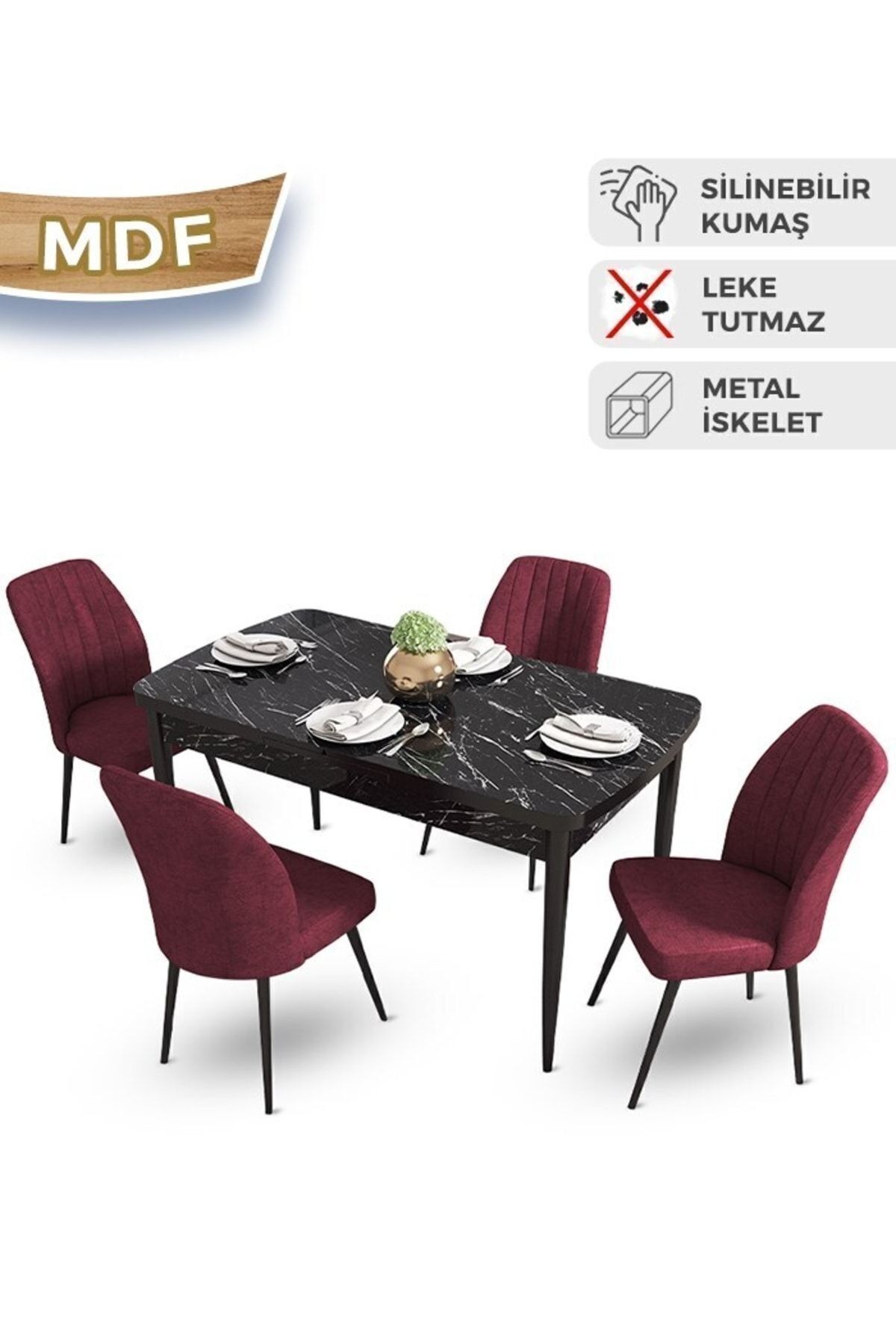 masa barok sandalyeler bordo