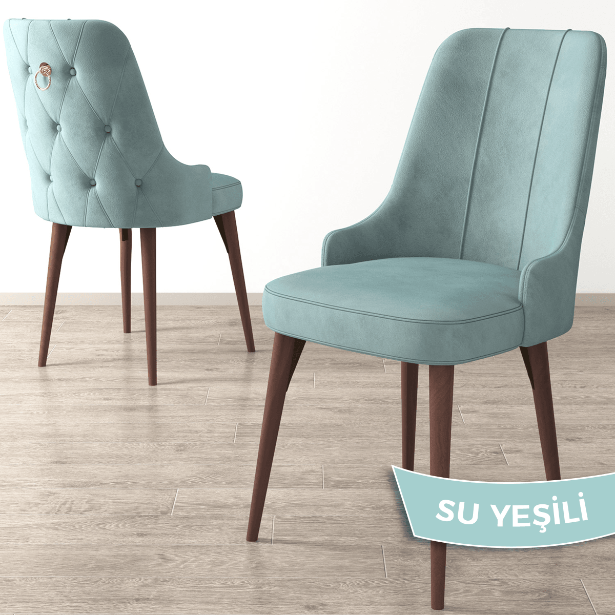 Lav Serisi 80x130 Sabit Barok Ahşap Desen Masa Takımı Ve 6 Sandalye