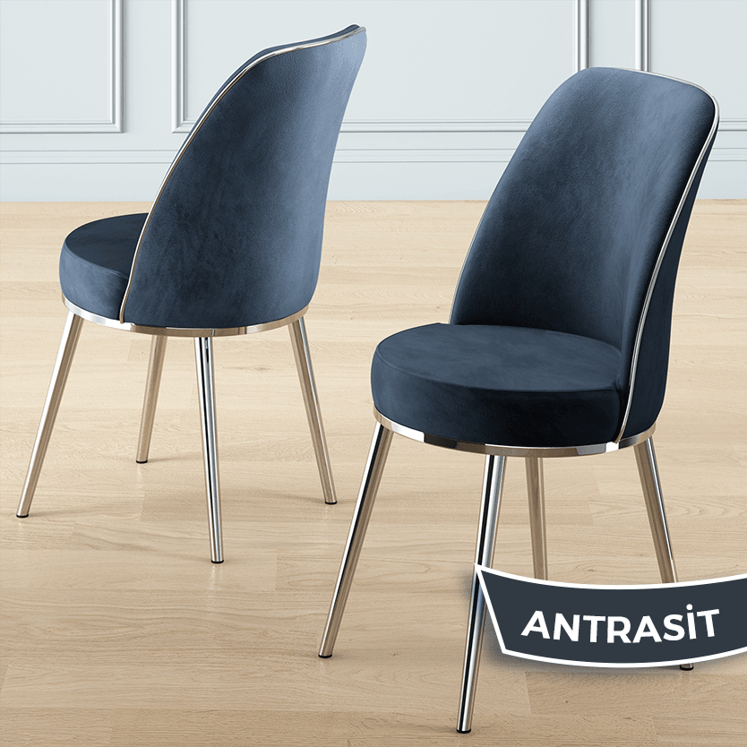 Nira Serisi 70x114 Mdf Açılabilir Beyaz Mutfak Masa Takımı 6 Sandalye Krom Detay