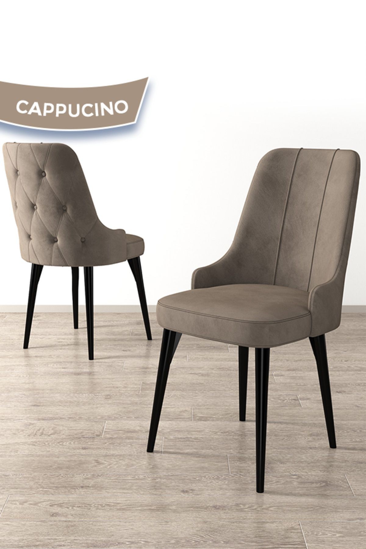 Roy Serisi 80x132 Mdf Açılabilir Siyah Mermer Desen Masa Takımı Ve 6 Sandalye